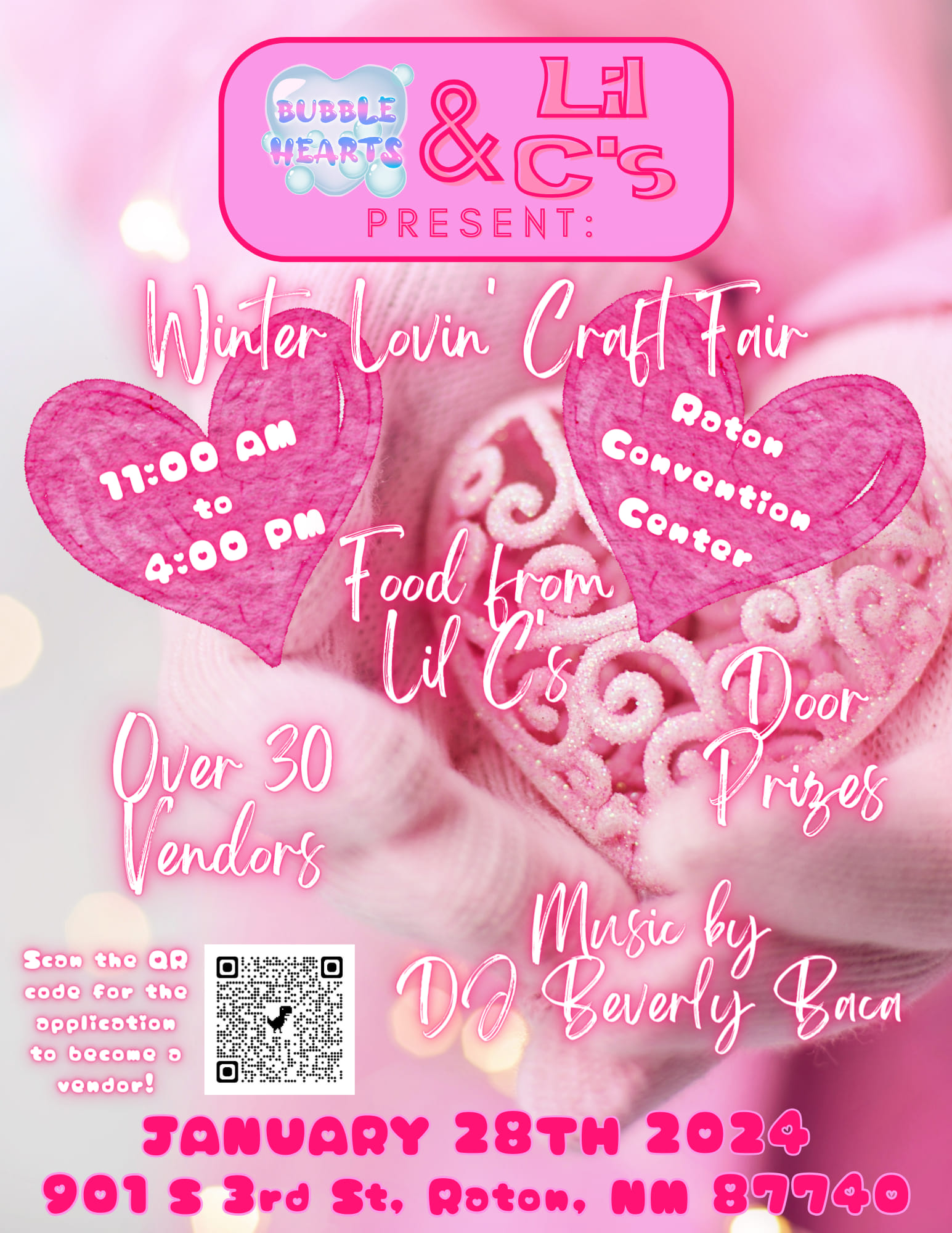 Bubble Hearts and Lil Cs flyer