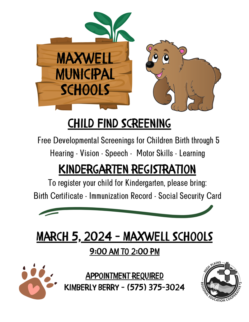 Maxwell Child Find Screening & Pre-K Registration
