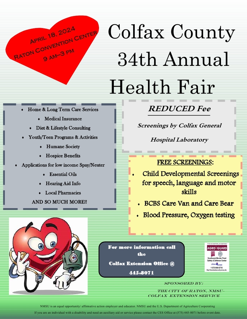 34th Annual Colfax County Health Fair