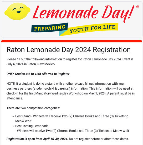 Lemonade Day 2024 Registration Now Open