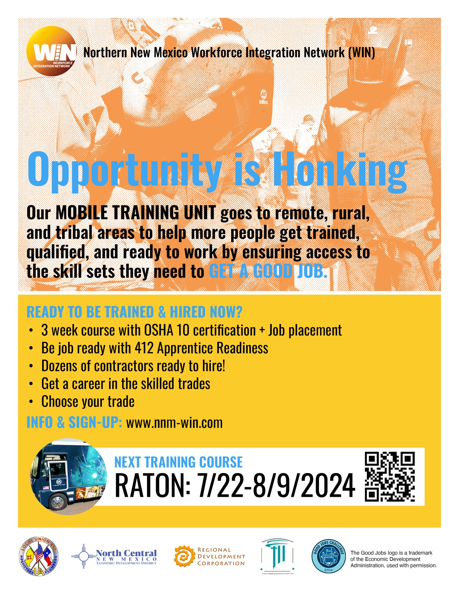 Northern New Mexico Workforce Integration Network Mobile Training Unit Coming to Raton
