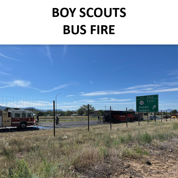 Boy Scouts Bus Fire on I-25