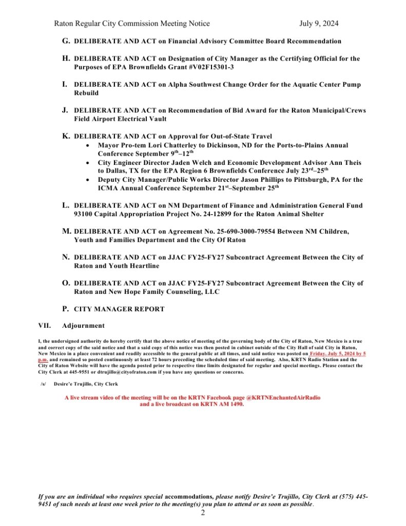 2024-07-09 Raton City Commission Agenda.pdf_page_2