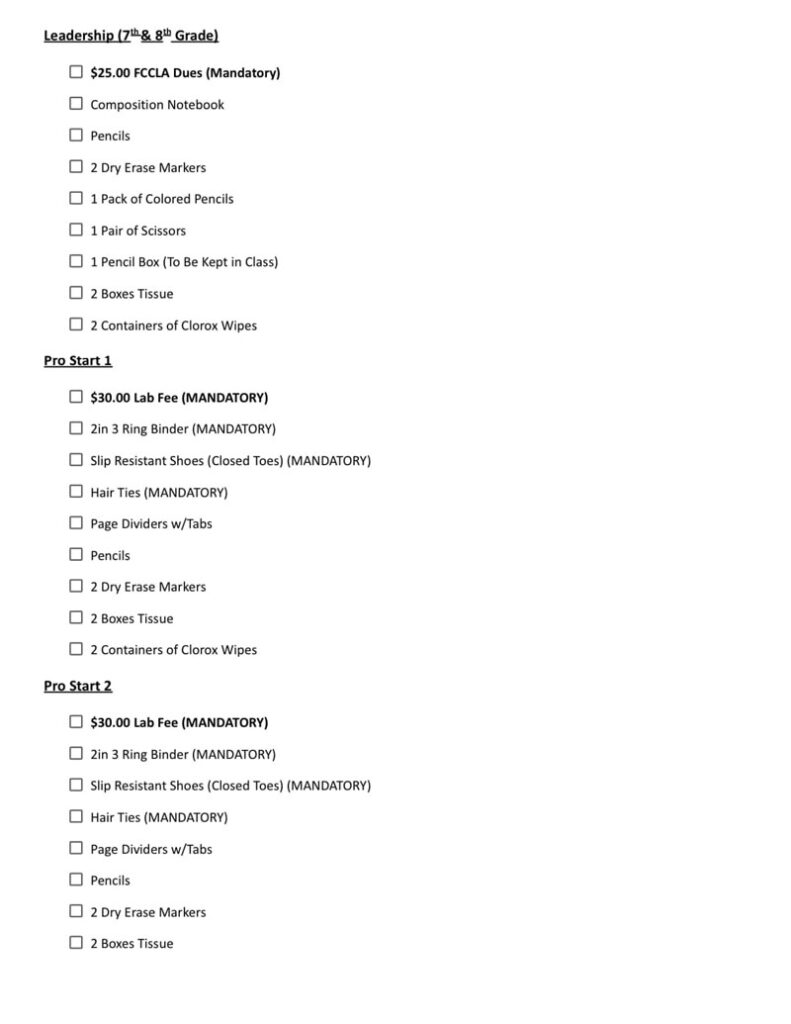 RHS 9th-12th Grade Elective Supply List-2