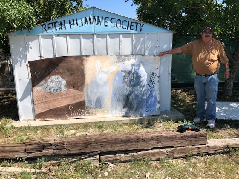 old mural being removed