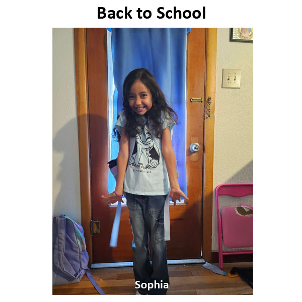 First Day of School for Sophia