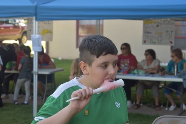 Eating cotton candy