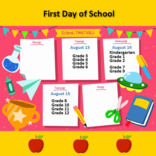 First Day of School Dates