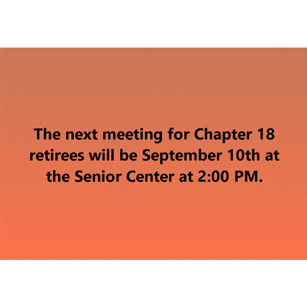 Retirees Meeting - September 2024