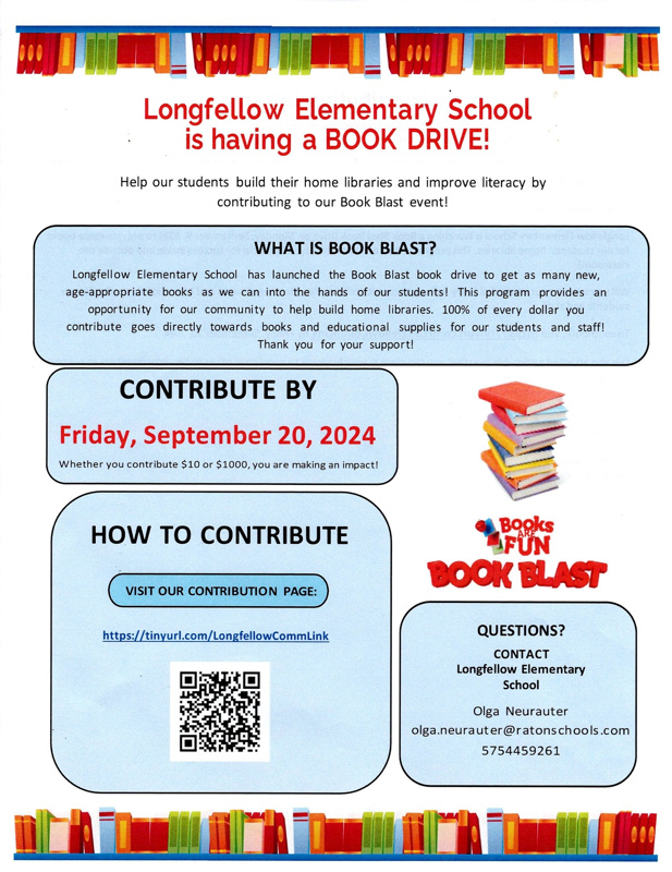 Longfellow School Holding Book Blast Event