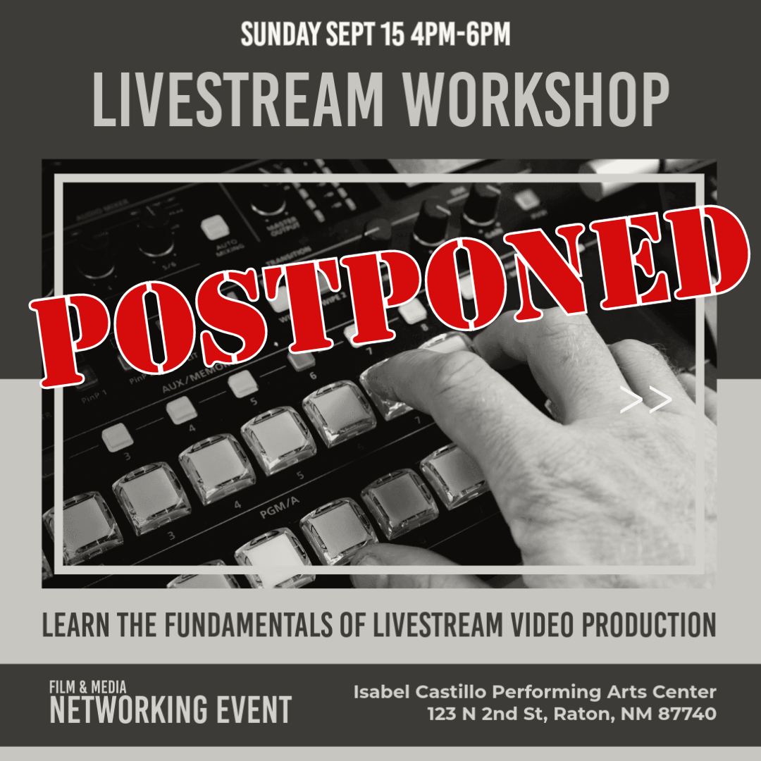 Live Stream Workshop Postponed