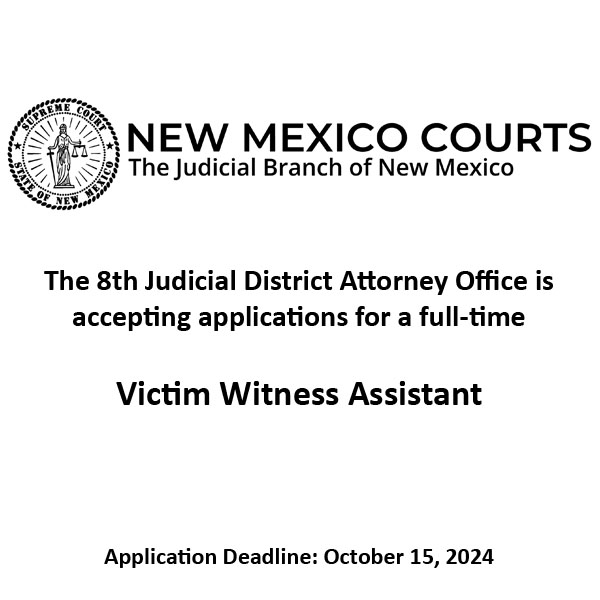 8th Judicial District is Hiring: Victim Witness Assistant