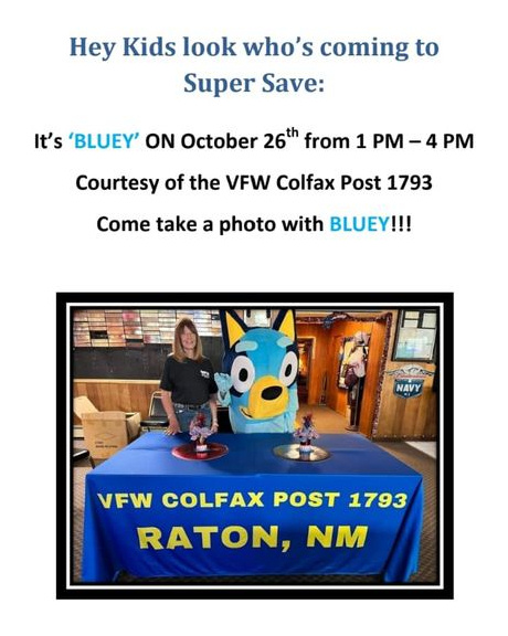 Pose with Bluey at Super Save – Saturday October 26, 1:00 PM – 4:00 PM