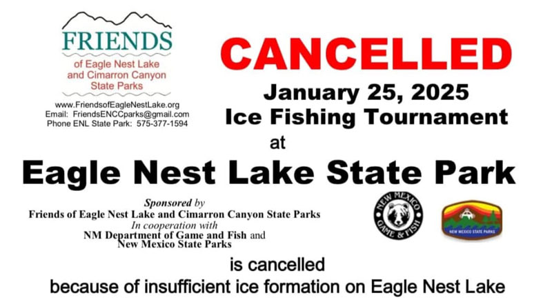 Eagle Nest Ice Fishing Tournament Cancelled