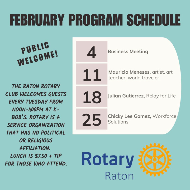 Raton Rotary February Program Calendar