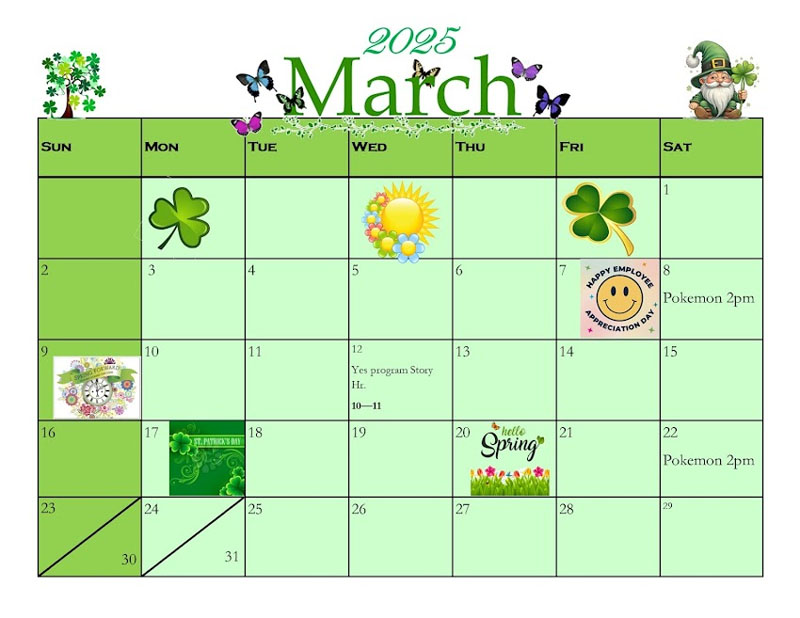 March 2025 AJML Calendar