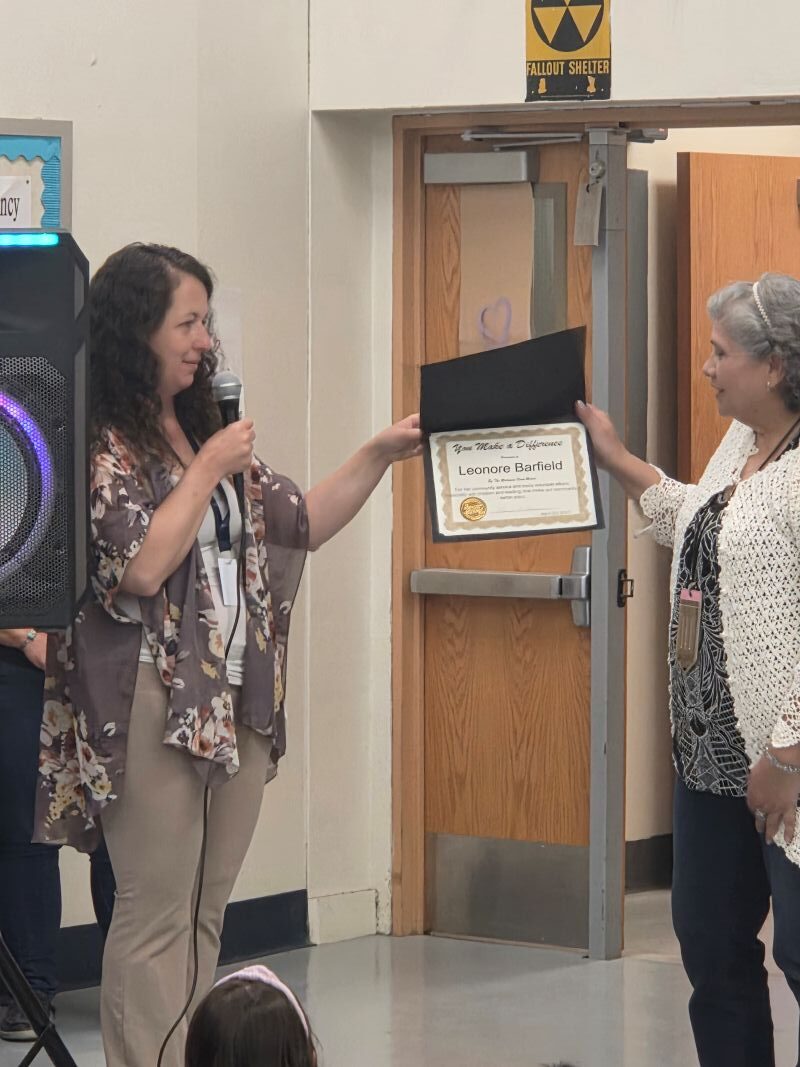 Leonore Barfield awarded the “You Make a Difference” Award