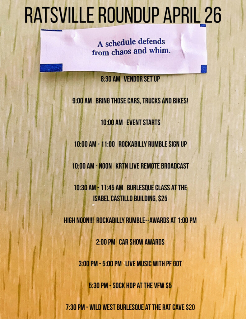 Ratsville Roundup Schedule