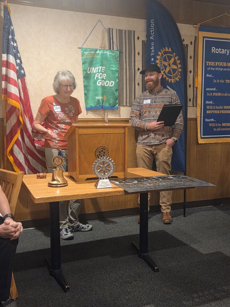 City Engineer, Jaden Welch speaks at Raton Rotary Club