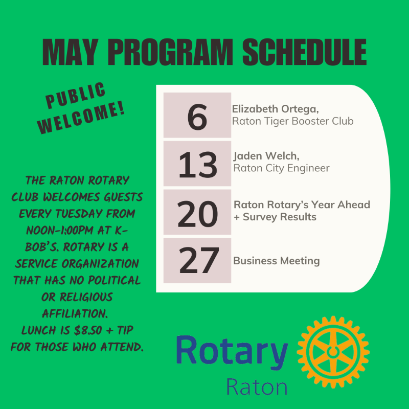 May-Program-Schedule -Rotary Club